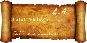 Leidl Adrián névjegykártya