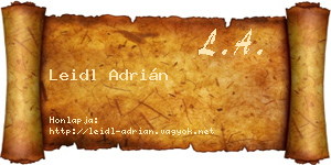 Leidl Adrián névjegykártya